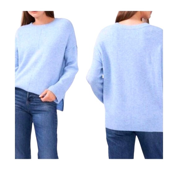 Vince Camuto Sweaters - Vince Camuto Center Seam Crewneck Sweater Ice Blue Cozy Yarn Knit Womens Sz XXL
